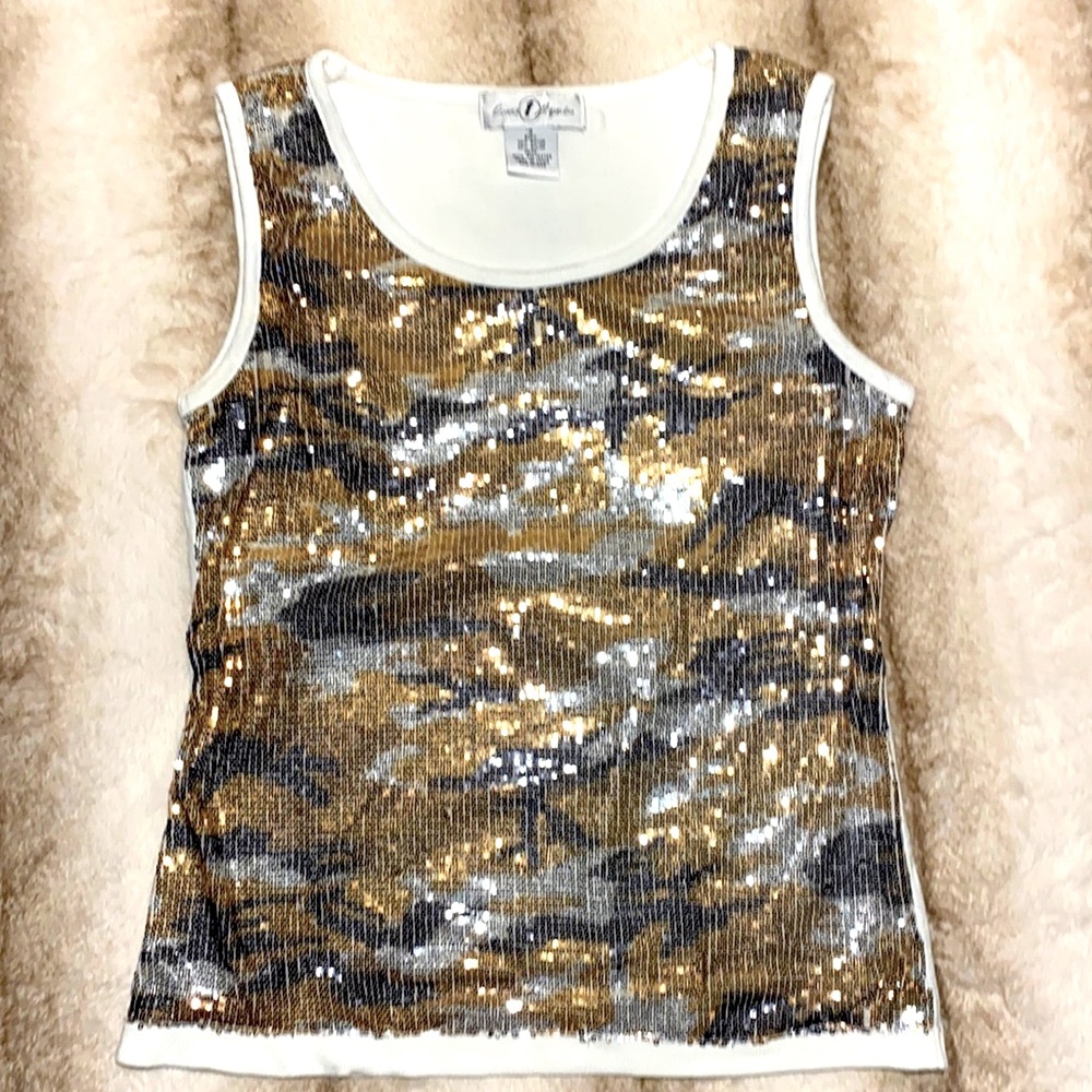 Once 1 again  Sequinned sleeveless Top